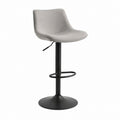 Barhocker Grau mit Polyester-Samtbezug Stahlgestell rund höhenverstellbar 50 x 54 x 89-110 cm