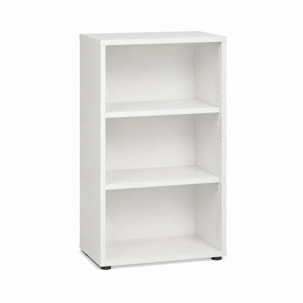 Bücherregal Weiß Spanplatte Rechteckig 40 x 30 x 106 cm mit 3 offenen Fächern