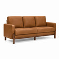 3-Sitzer Sofa Cognac PU-Kunstleder mit Massivholzgestell 210 x 88 x 84 cm