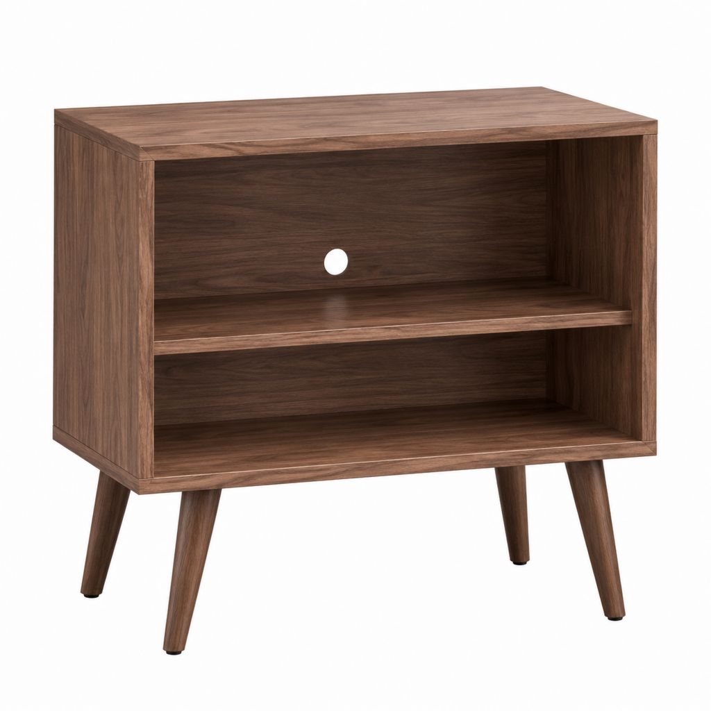 Nachttisch mit 2 offenen Fächern in Walnussoptik aus MDF rechteckig 50 x 40 x 60 cm