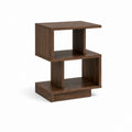 Nachttisch Walnussbraun aus MDF mit 3 offenen Ablagen 40 x 40 x 60 cm