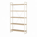 Bücherregal Standregal Eiche-Optik Weiß MDF Stahl rechteckig 90 x 40 x 180 cm