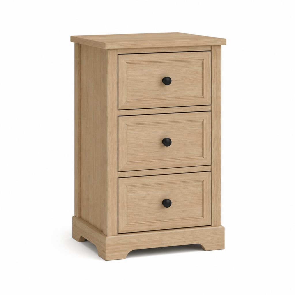 Nachttisch mit 3 Schubladen Eichefarben MDF rechteckig 40 x 35 x 70 cm