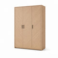 Dreitüriger Kleiderschrank Eiche hell aus Spanplatte rechteckig 120 x 200 x 60 cm