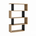 Bücherregal 80 x 24 x 160 cm Eiche Schwarz Spanplatte 4 offene Fächer