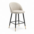 Barhocker mit Rückenlehne Beige Polyester Stahl 50 x 54 x 96 cm Sitzhöhe 68 cm