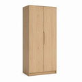 Kleiderschrank 2 Türen Eiche hell Spanplatte rechteckig 80 x 52 x 200 cm